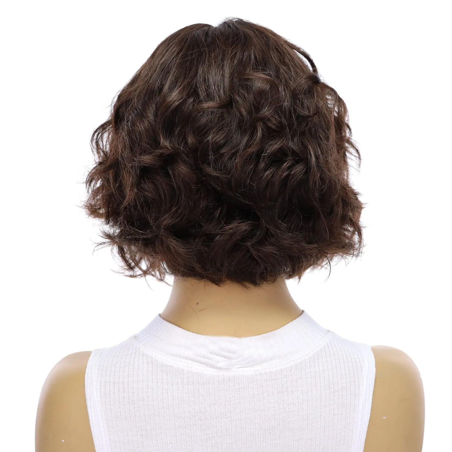 12" Halle Silk Top Wig Dark Brown Wavy