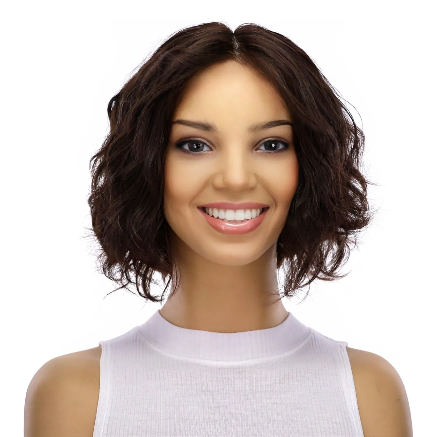 12" Halle Silk Top Wig Dark Brown Wavy