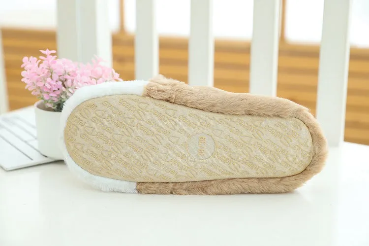 Animal Slippers Cute Elk Plush Indoor Home Female Slippers Cartoon Home Cotton Slippers Moose UGG Style