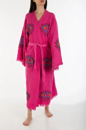 Aria Handmade Cotton Kimono | Pink