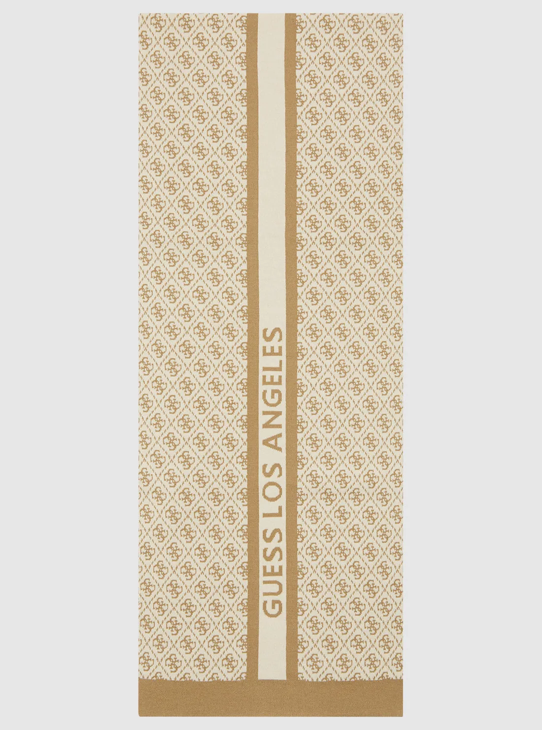 Beige Logo Knit Scarf