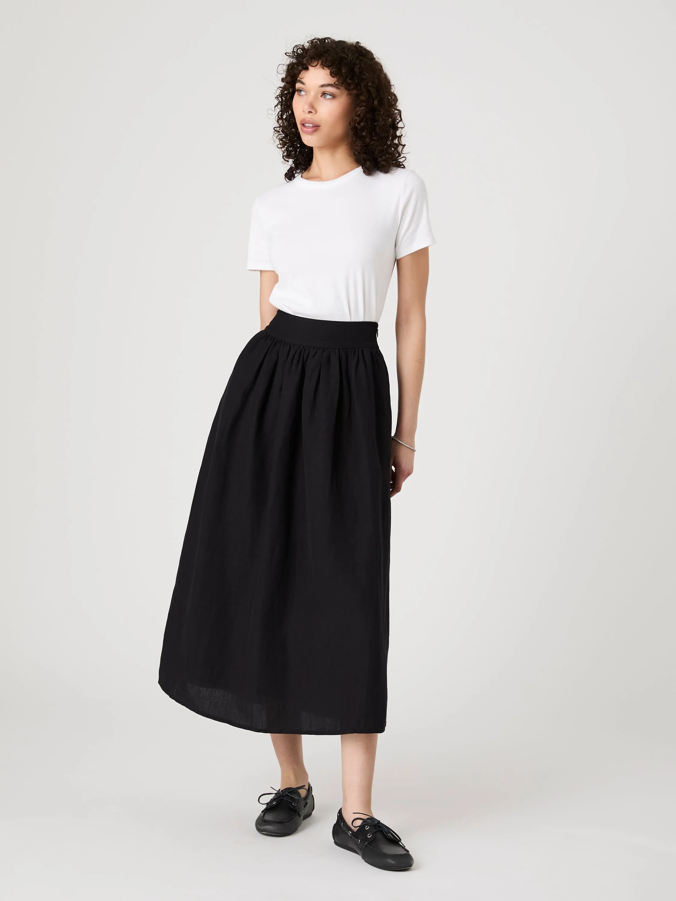 Birdie Linen Midi Skirt