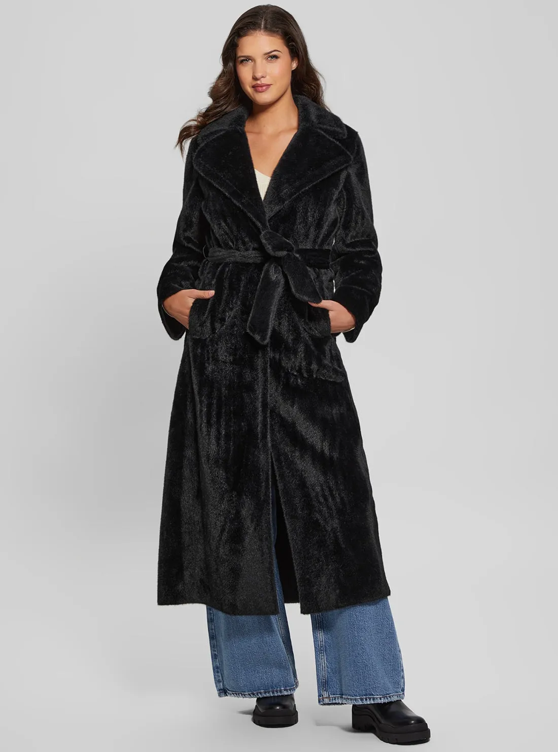 Black Ada Faux Fur Coat