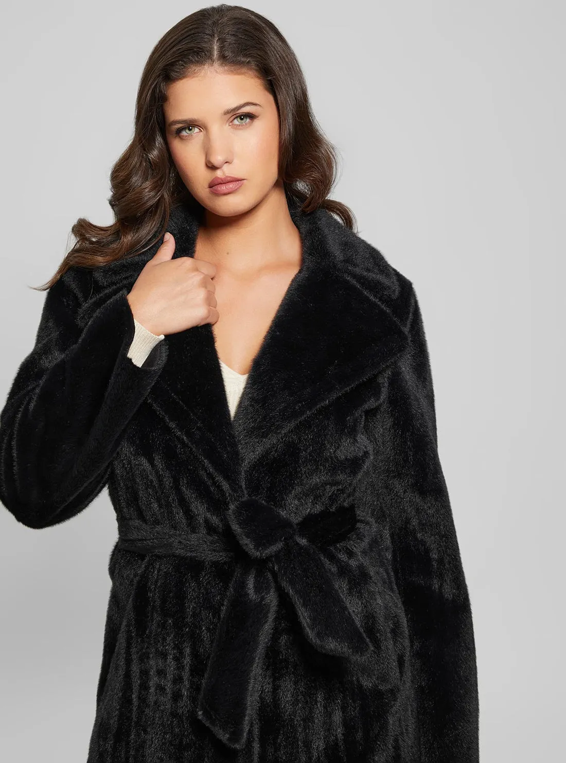 Black Ada Faux Fur Coat