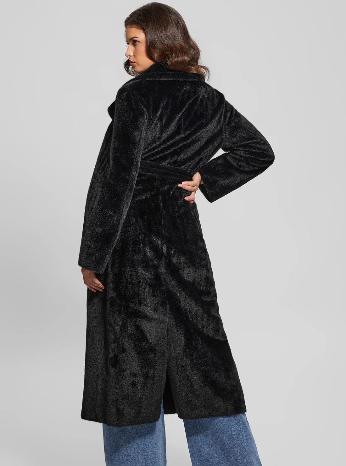 Black Ada Faux Fur Coat