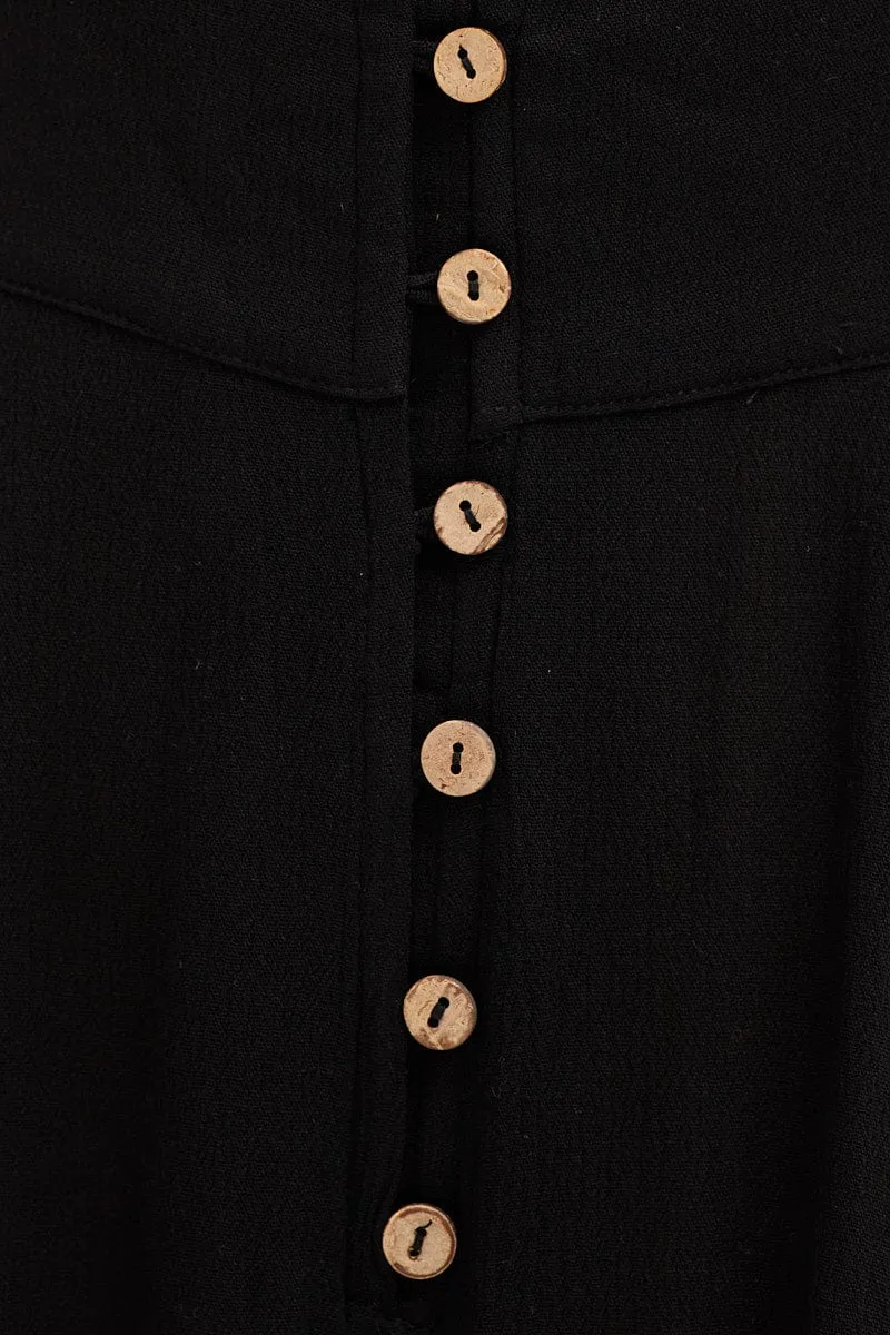 Black Jumpsuit Long Sleeve V Neck
