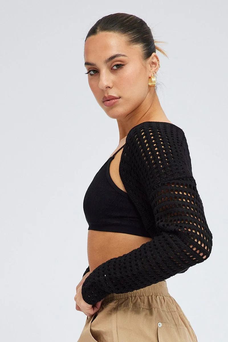 Black Knit Shrug