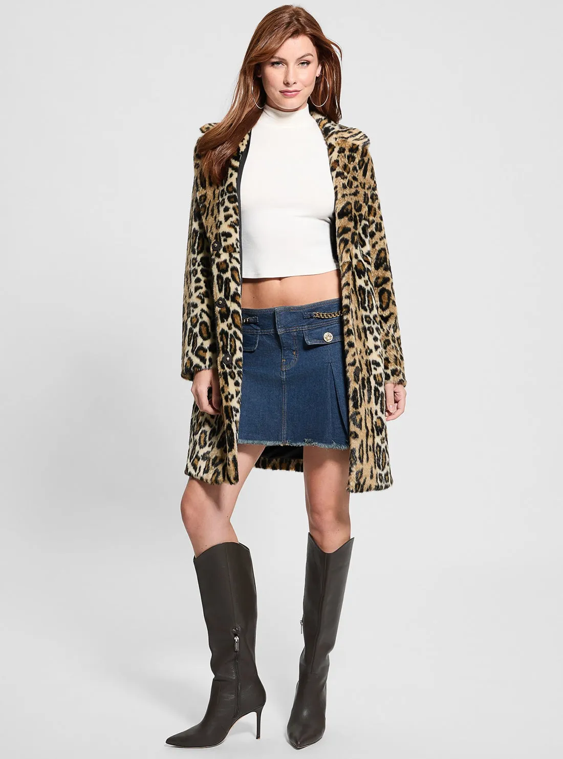Blue Lily Chain Mini Skirt