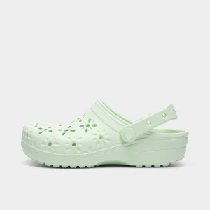 Crocs Women's Classic Floral Cut Out Clog / Jade Tint