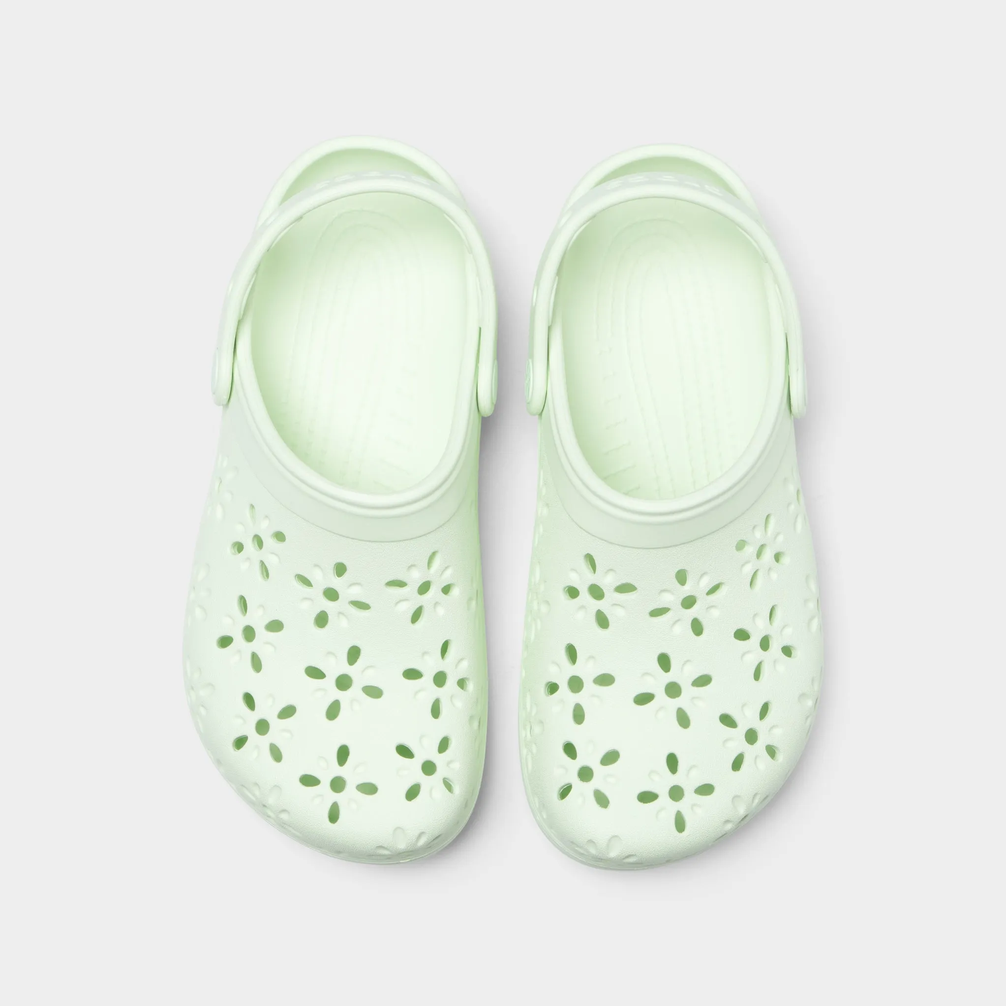 Crocs Women's Classic Floral Cut Out Clog / Jade Tint