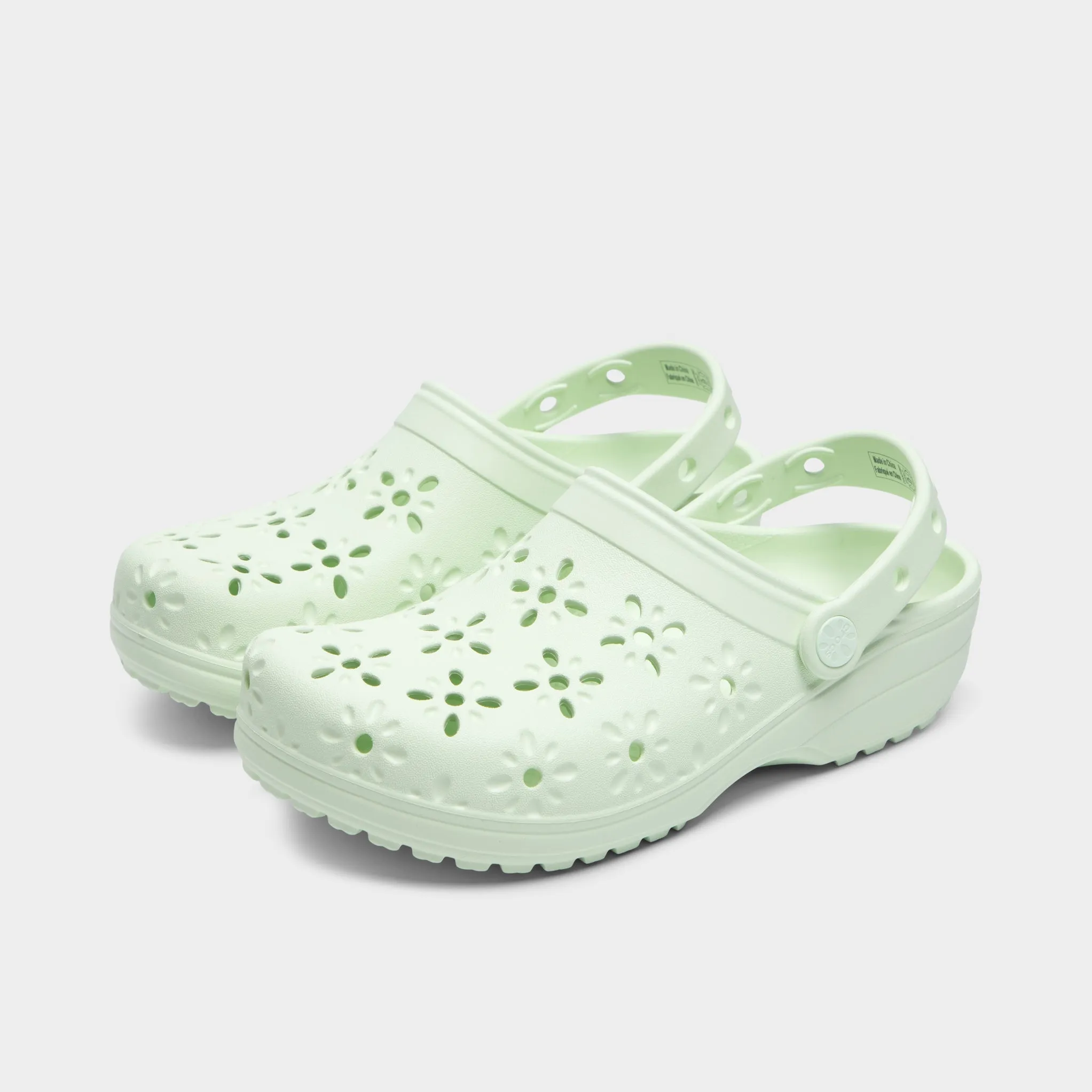 Crocs Women's Classic Floral Cut Out Clog / Jade Tint