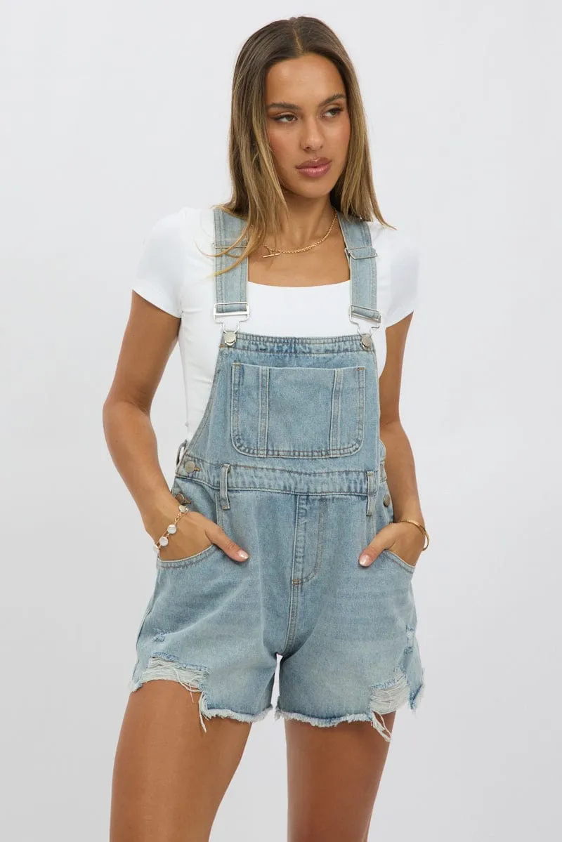Denim Overall shorts