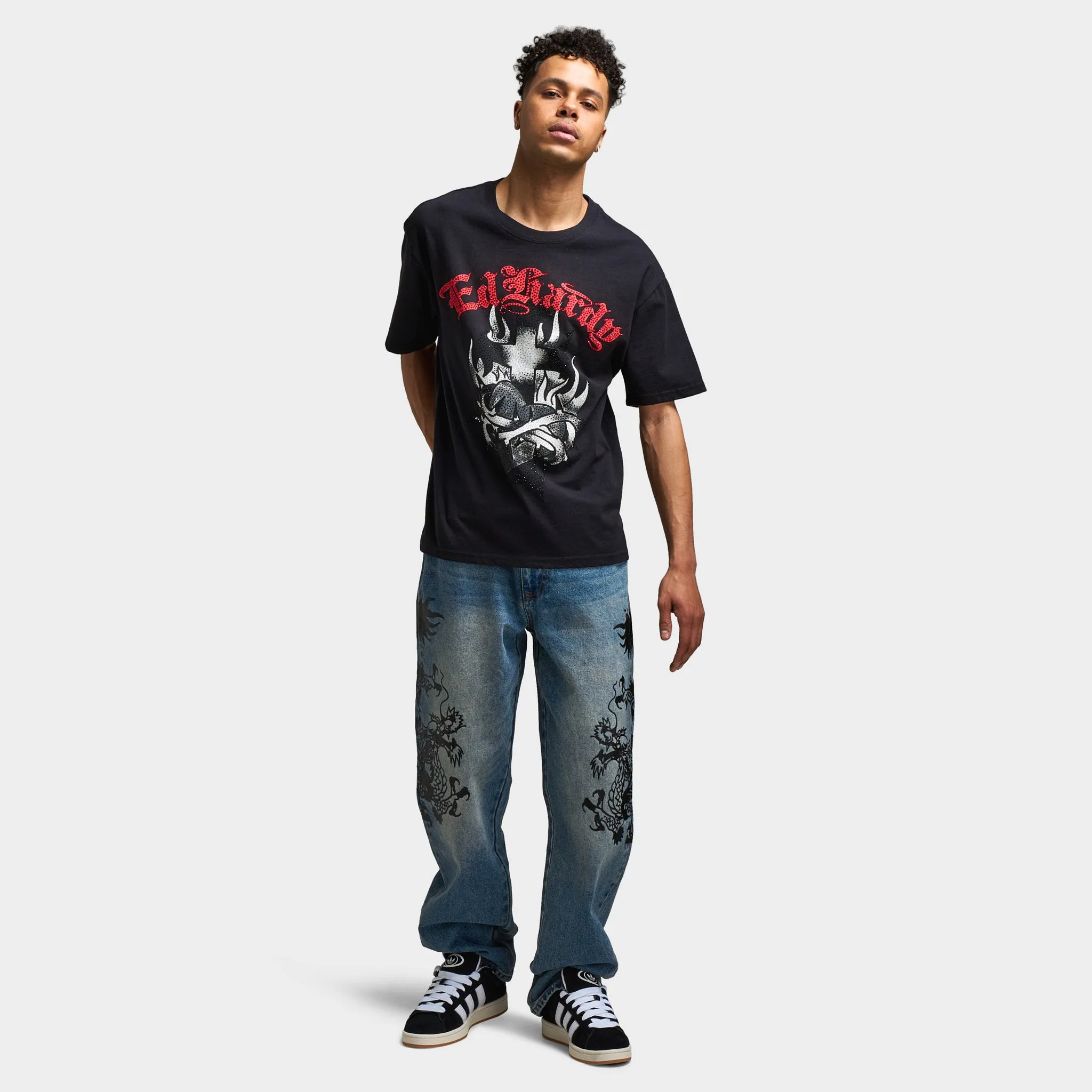 ED HARDY SACRED HEART VTG TEE / BLACK