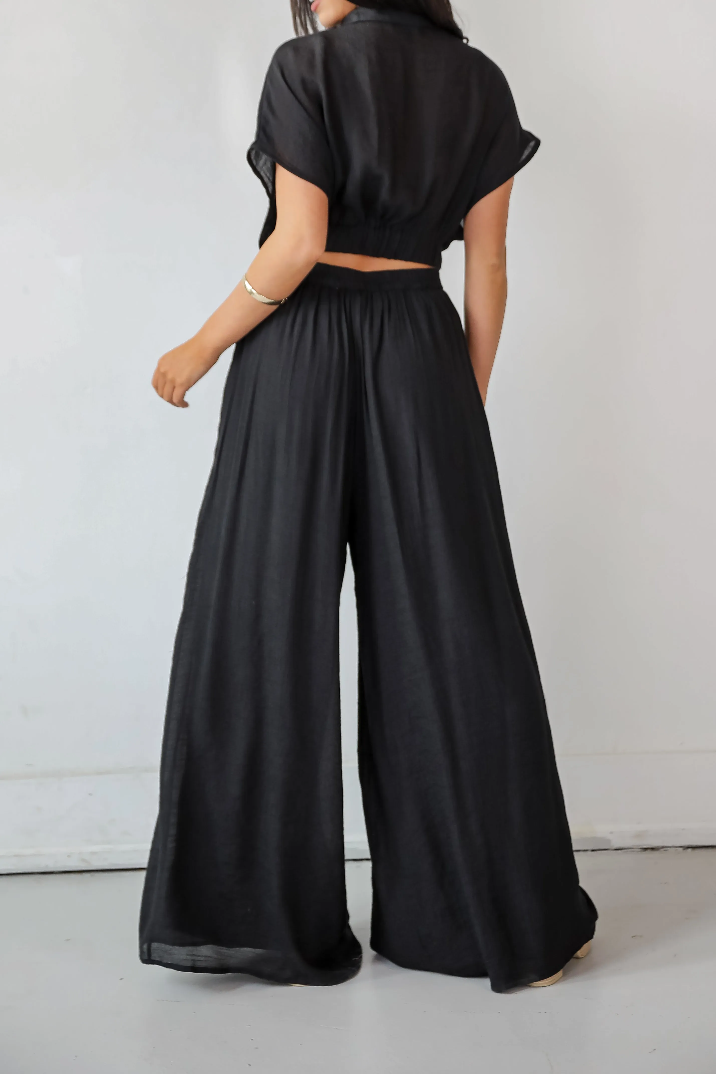 FINAL SALE - Delightful Direction Black Wide Leg Pants - DU DEAL