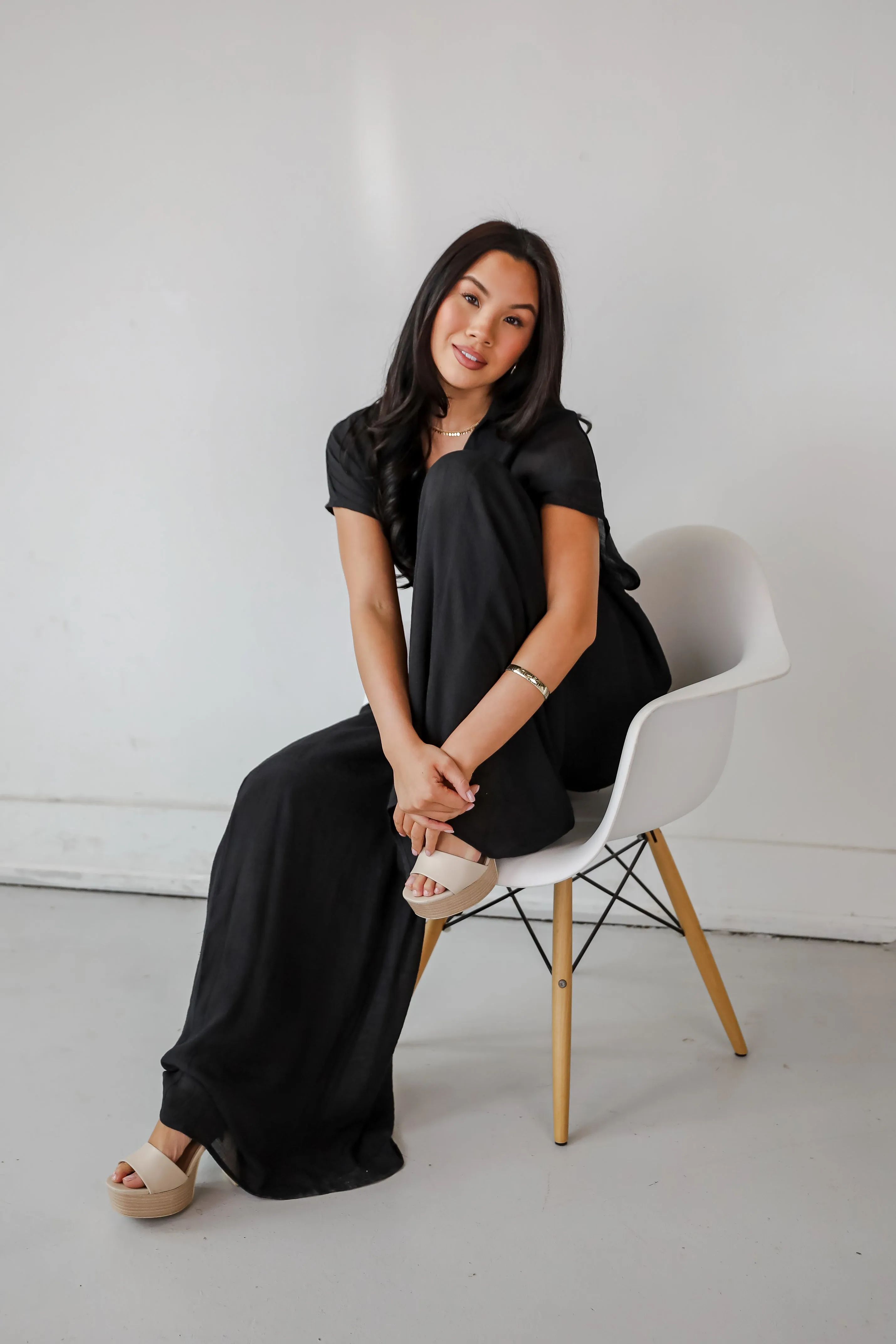 FINAL SALE - Delightful Direction Black Wide Leg Pants - DU DEAL