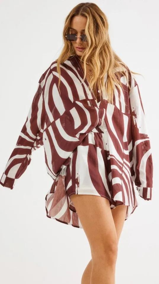 Heather Short - Brown Pattern