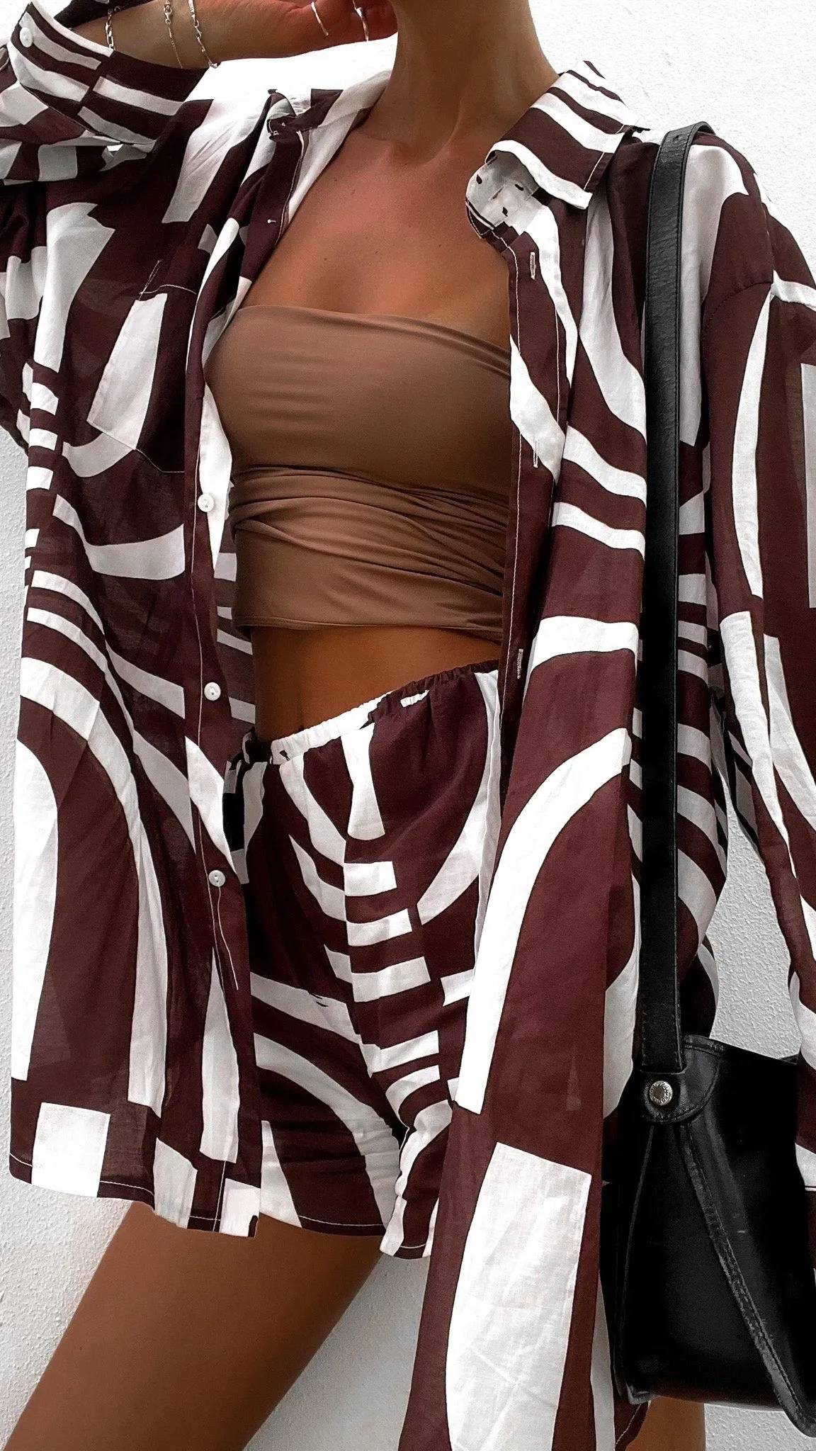 Heather Short - Brown Pattern