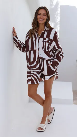Heather Short - Brown Pattern