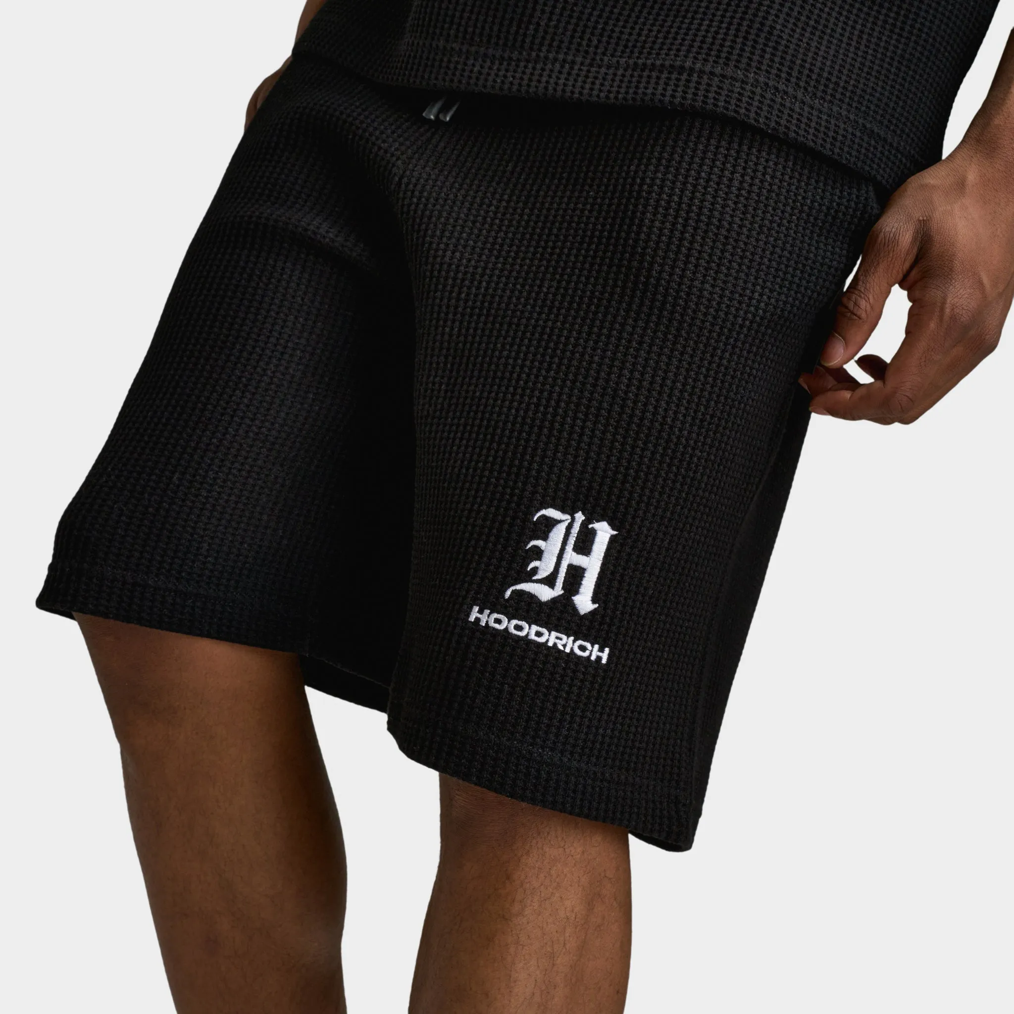 Hoodrich Chroma Waffle Oversized Shorts Black / White