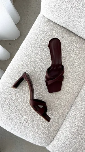 Kelsie Heels - Espresso Satin