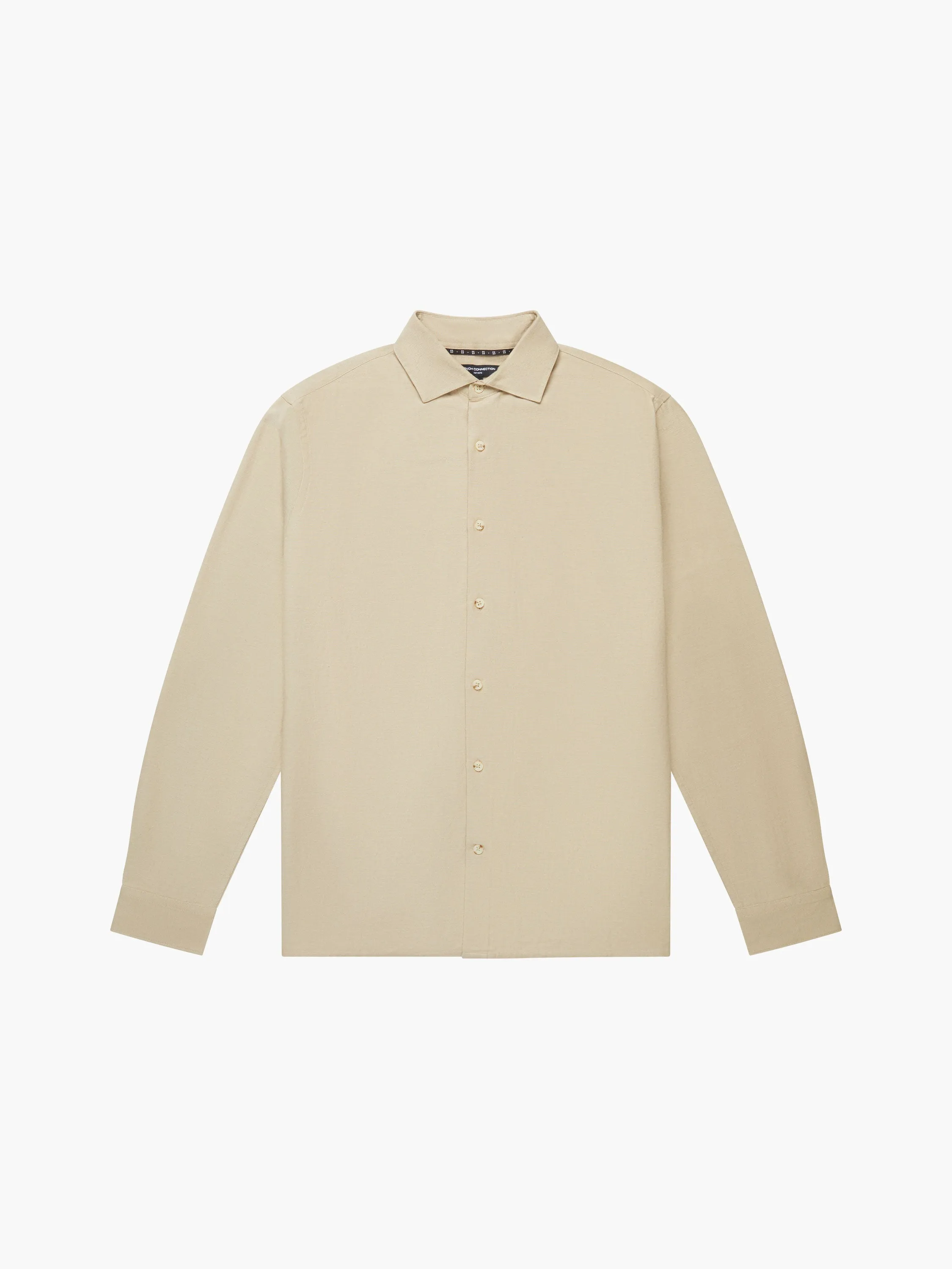 Long Sleeve Linen Blend Shirt