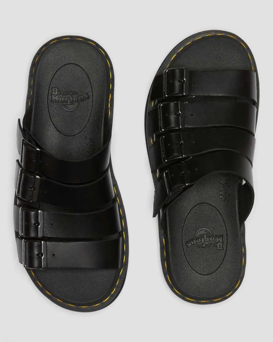 Men's Tate Leather Slide Sandals Black