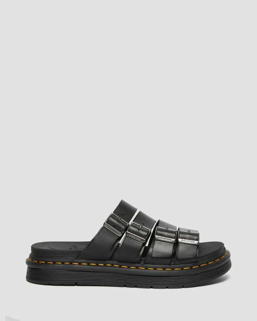 Men's Tate Leather Slide Sandals Black