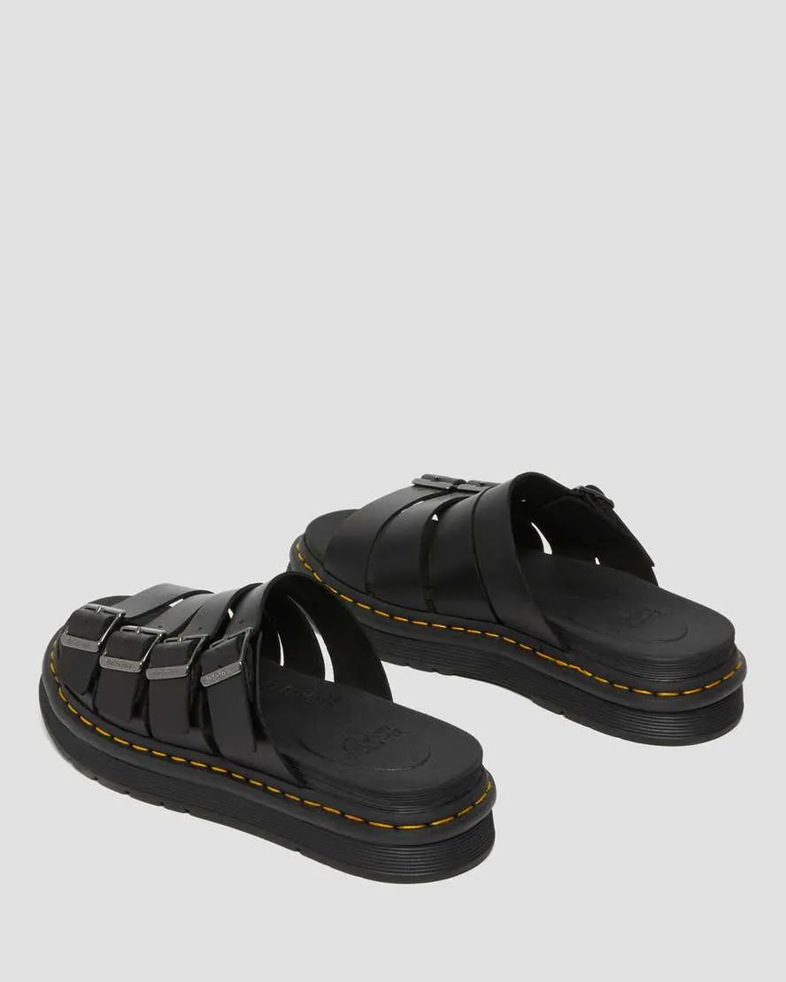 Men's Tate Leather Slide Sandals Black