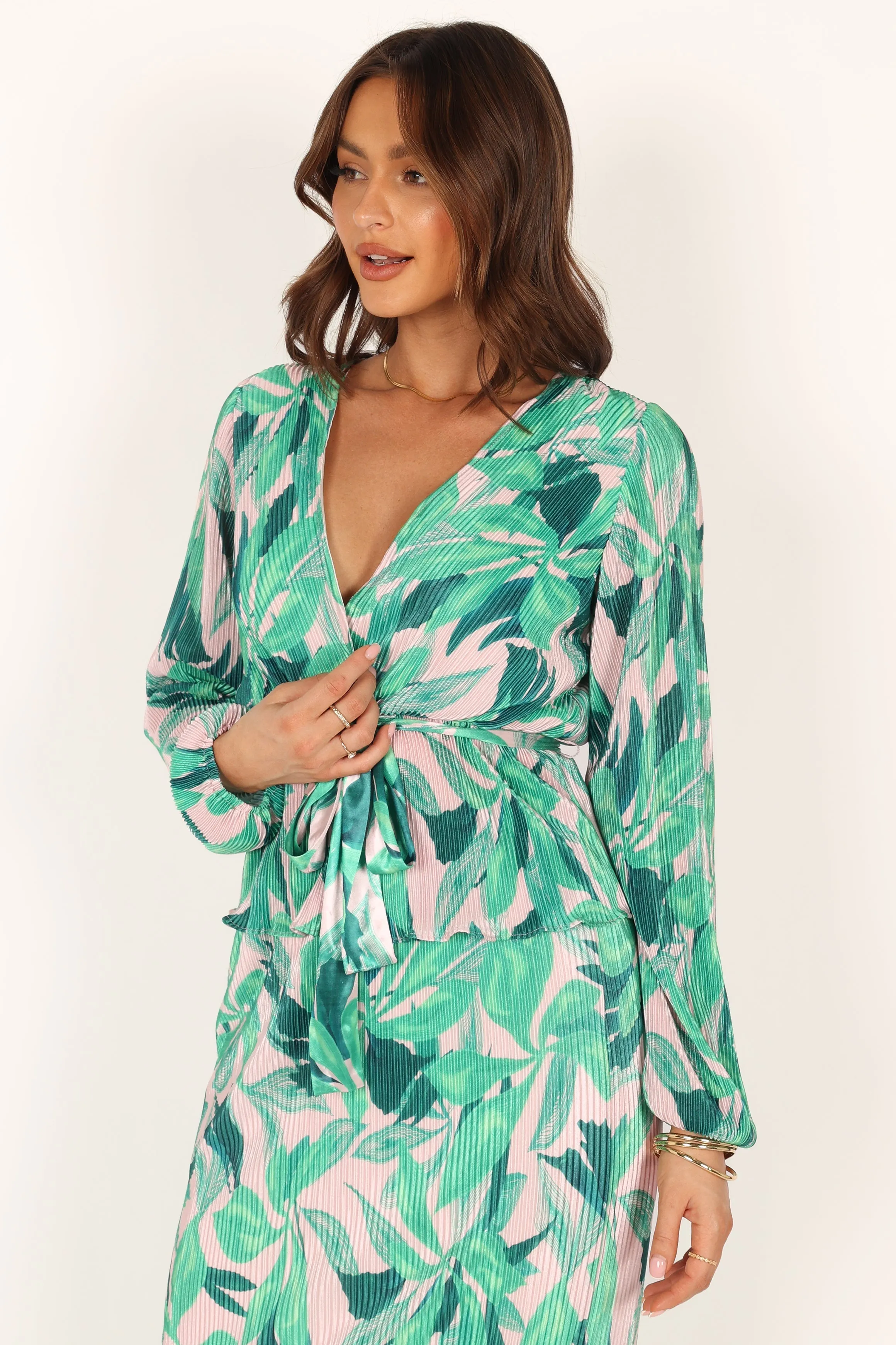 Minelli Pleat Top - Green