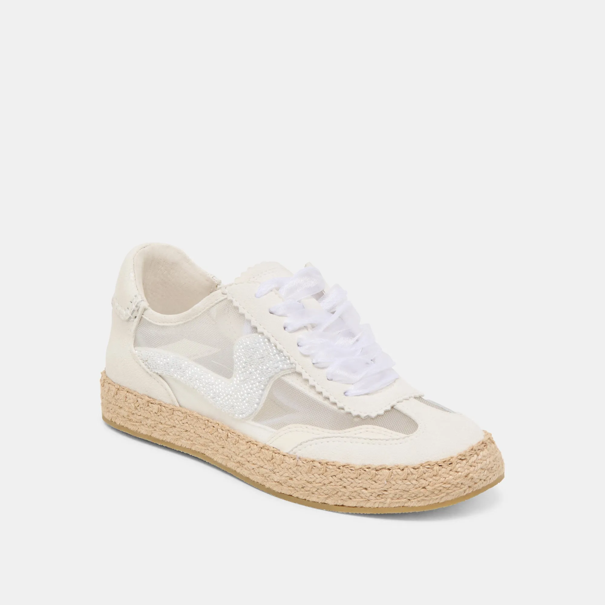 NOTICE ESPADRILLE BEAD SNEAKERS WHITE MESH