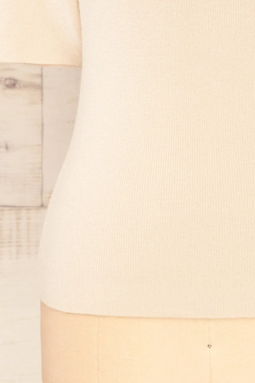 Palermo Ivory | Short Sleeve Mock Neck Top
