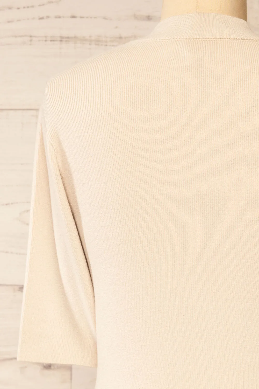 Palermo Ivory | Short Sleeve Mock Neck Top