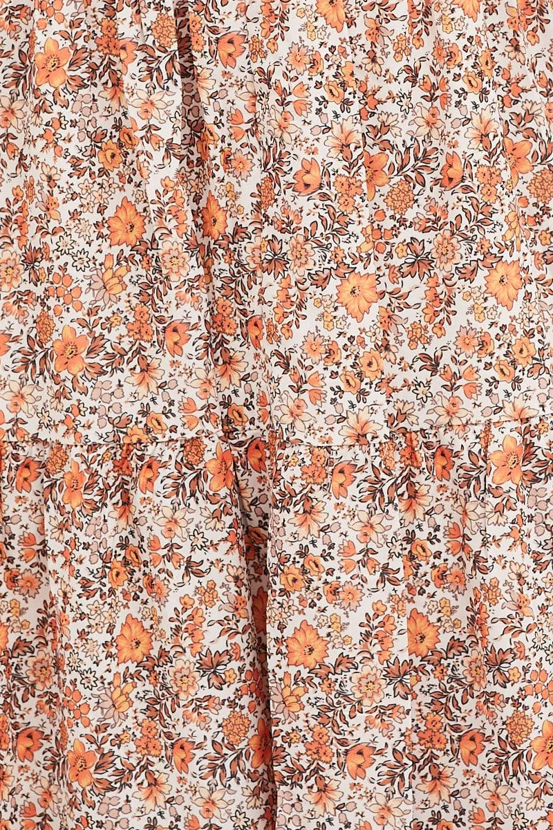 Print Cut Out Midi Dress