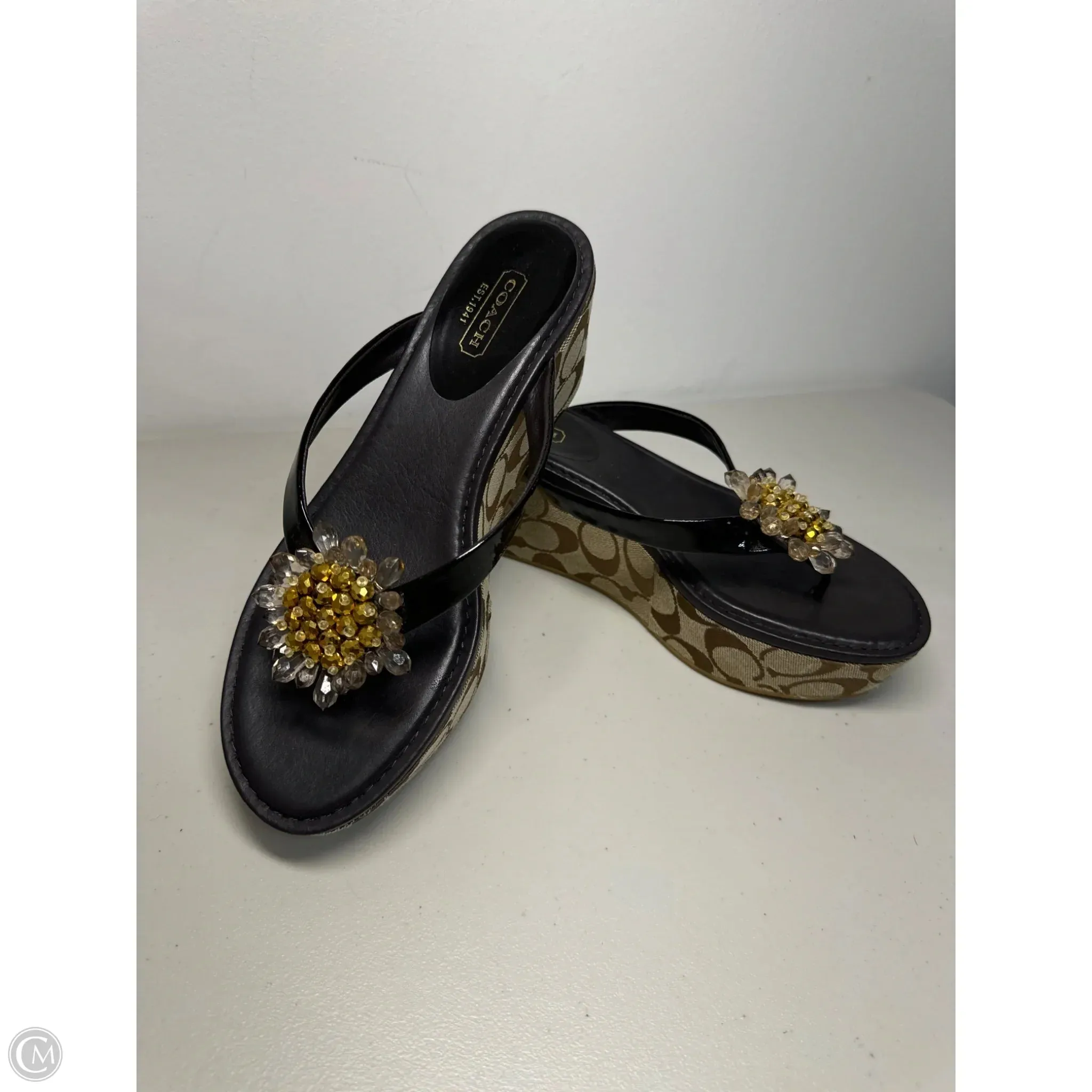 Sandals Designer By Coach In Brown, Size: 8