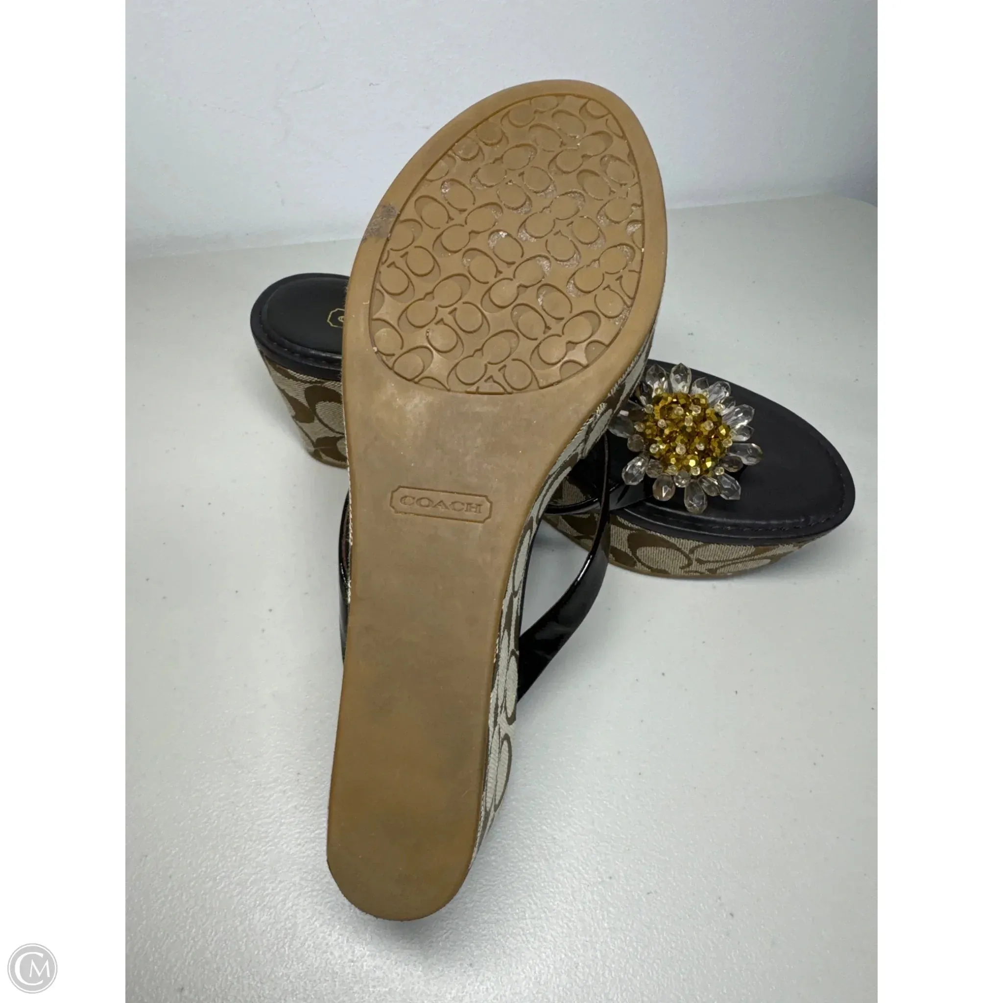 Sandals Designer By Coach In Brown, Size: 8