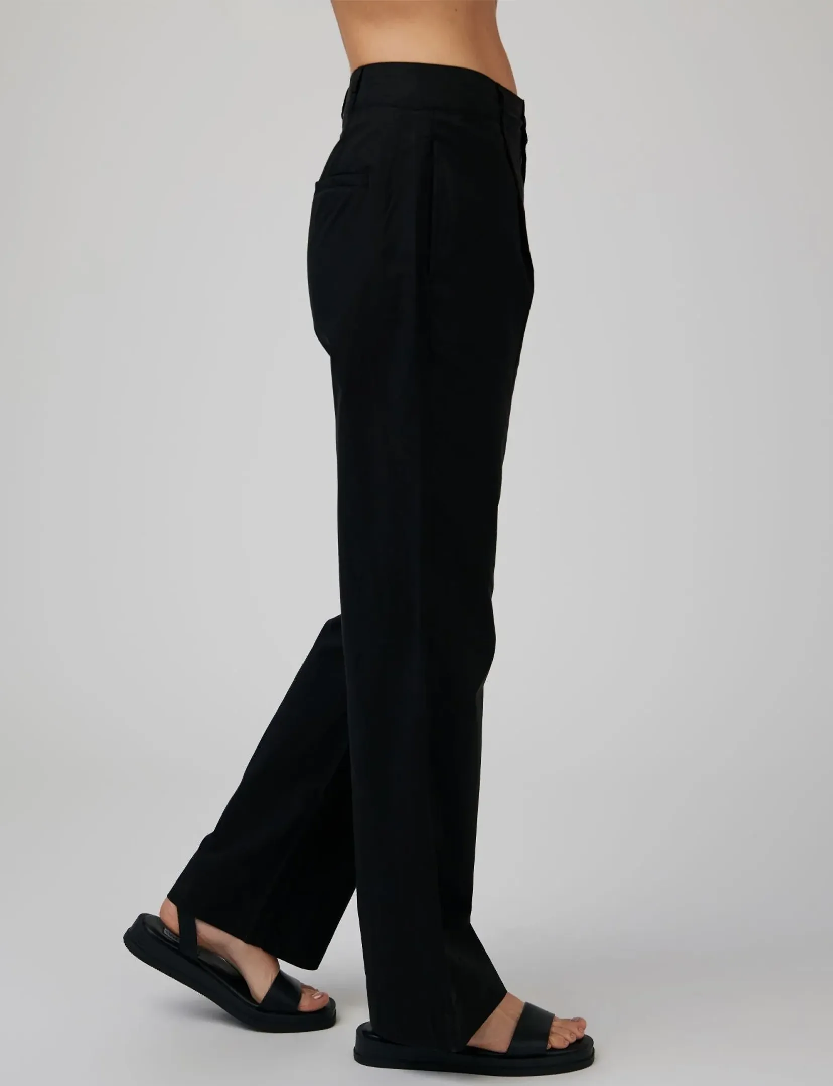 Single Pleat Trouser, Black