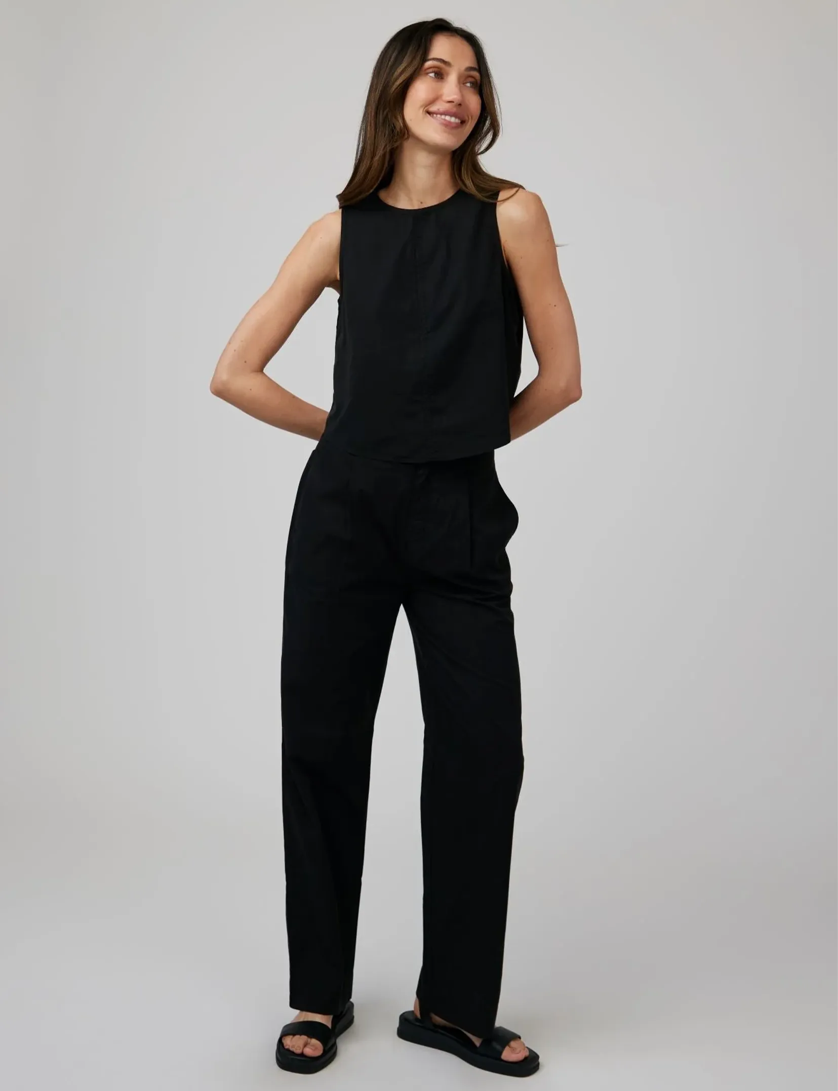 Single Pleat Trouser, Black