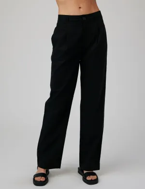 Single Pleat Trouser, Black