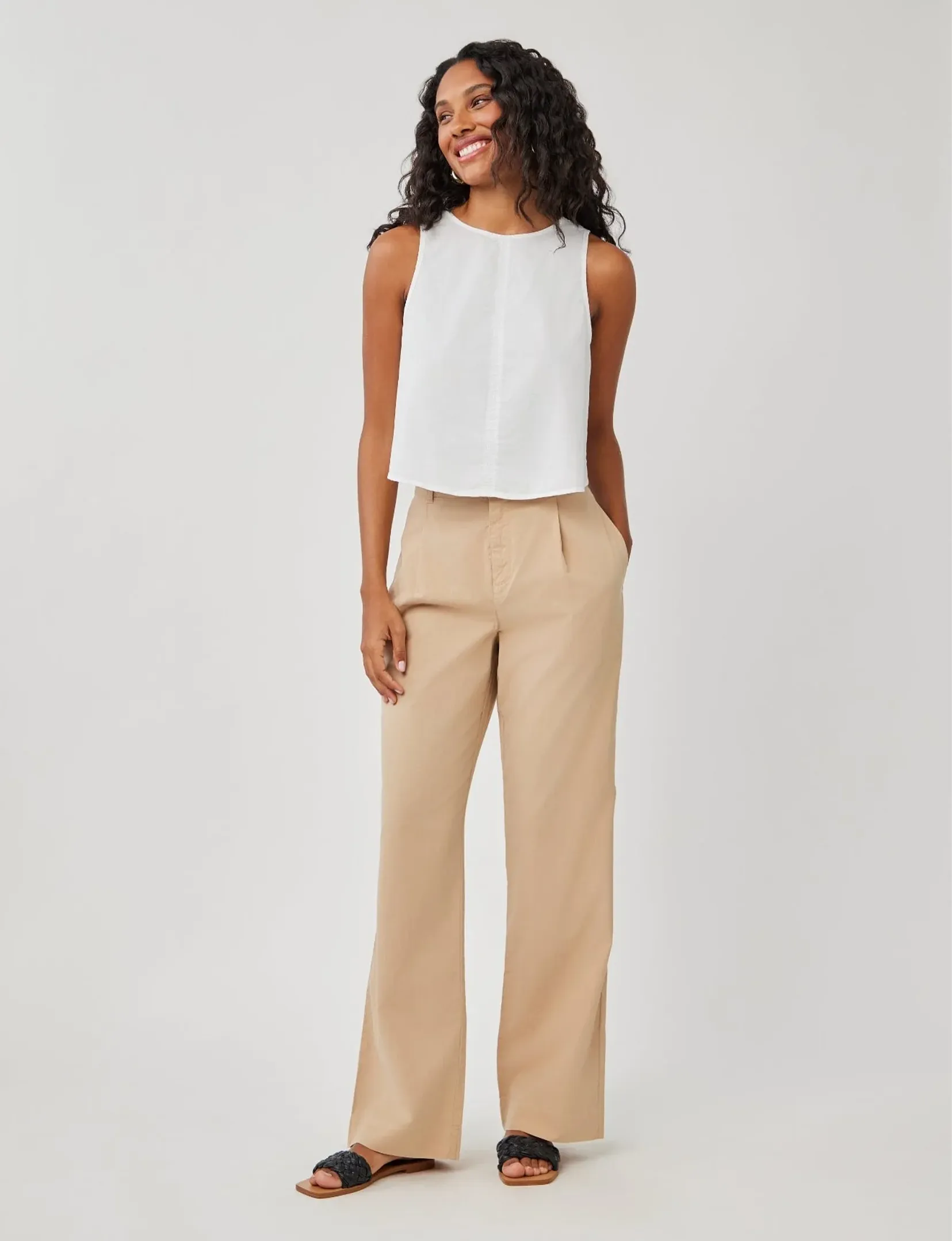 Single Pleat Trouser, Kona Khaki