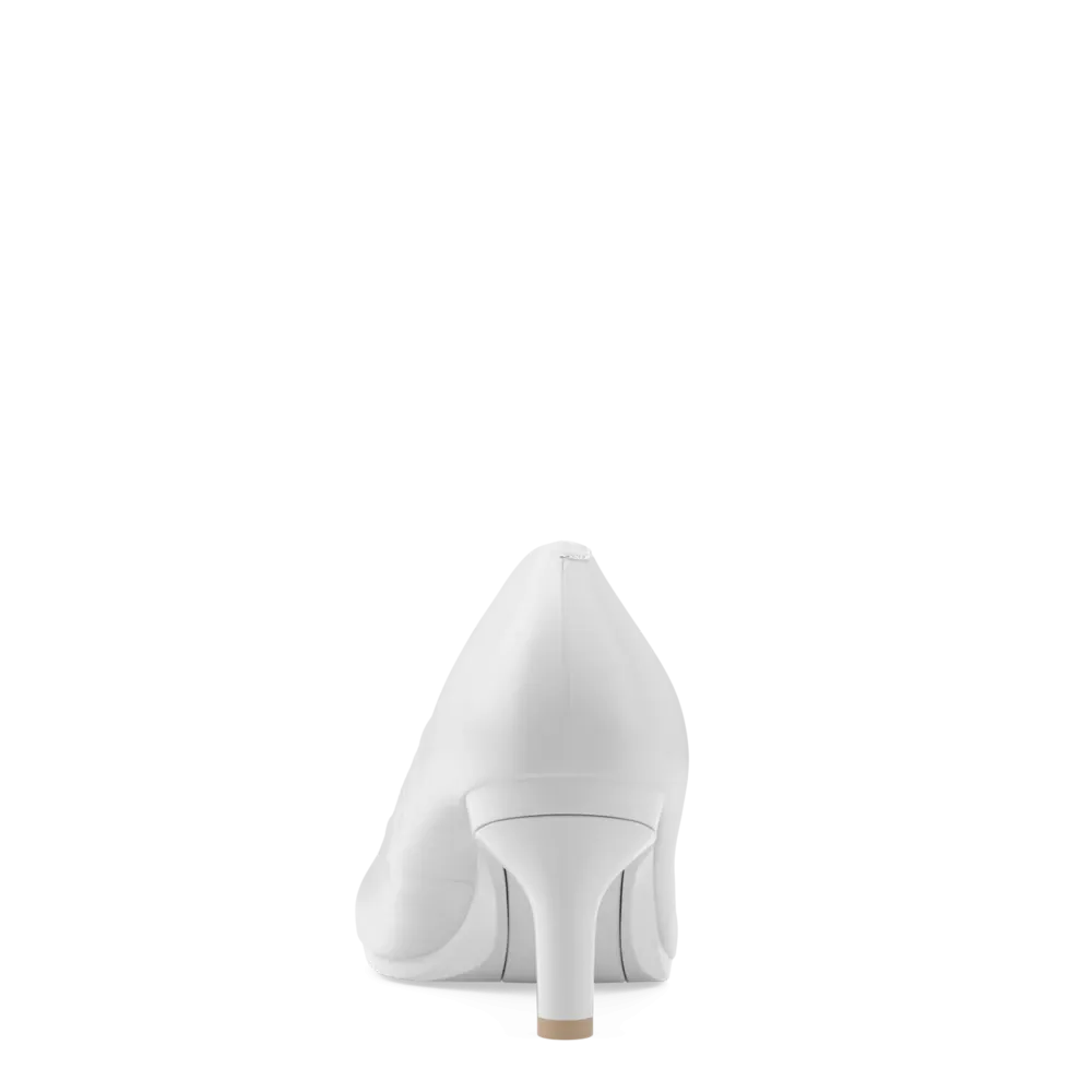 The Ballet Pump - White Leather 3 Stiletto