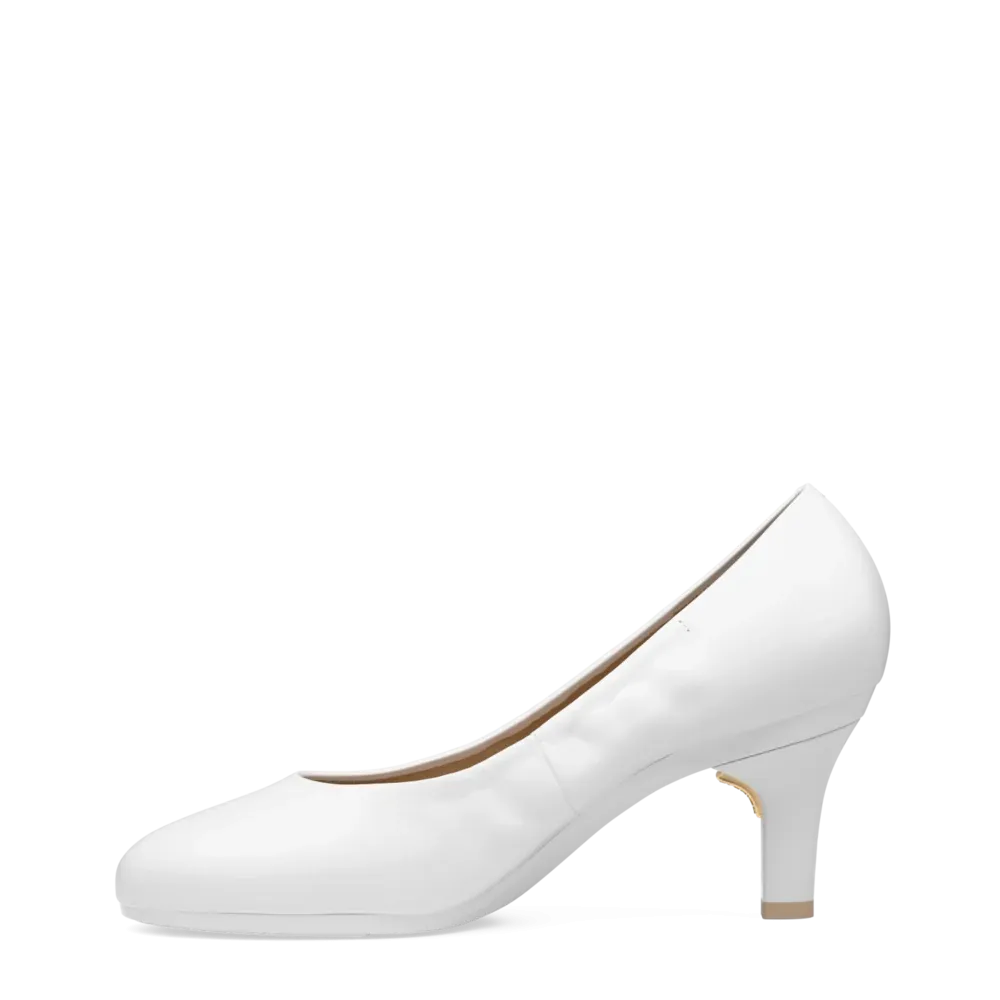 The Ballet Pump - White Leather 3 Stiletto
