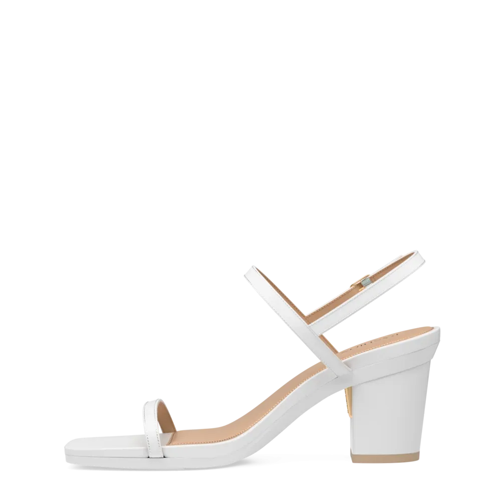 The Miranda - White Leather 3 Block