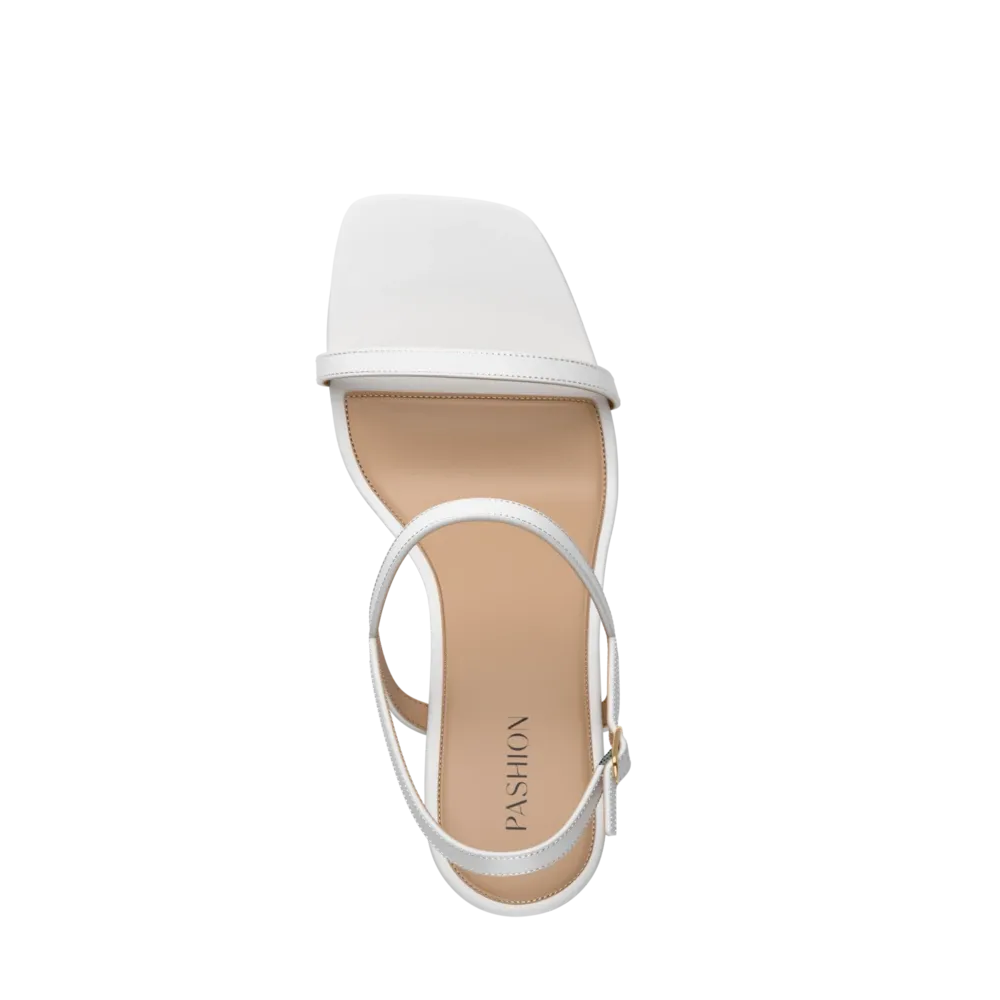 The Miranda - White Leather 3 Block