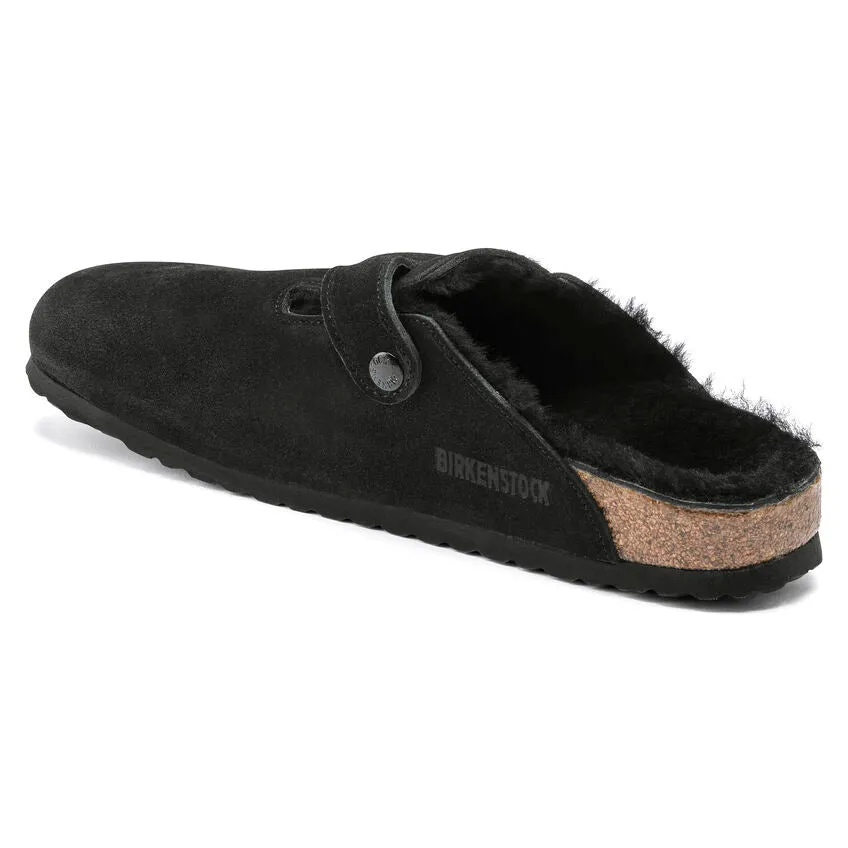 Unisex Boston Shearling Suede Leather Black Medium/Narrow