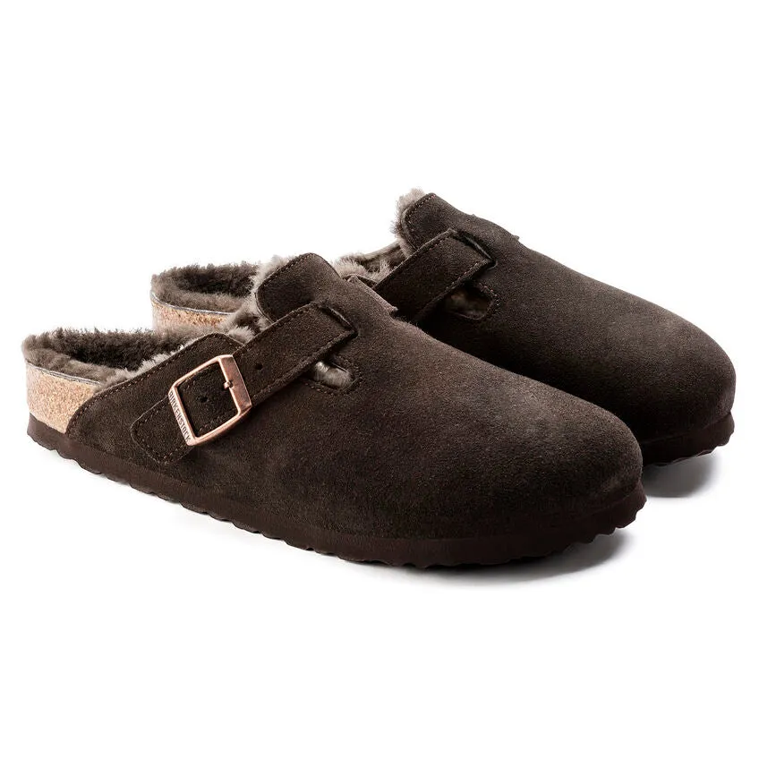 Unisex Boston Shearling Suede Leather Mocha Regular/Wide