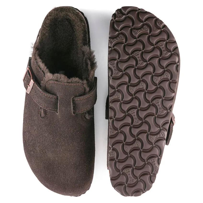 Unisex Boston Shearling Suede Leather Mocha Regular/Wide