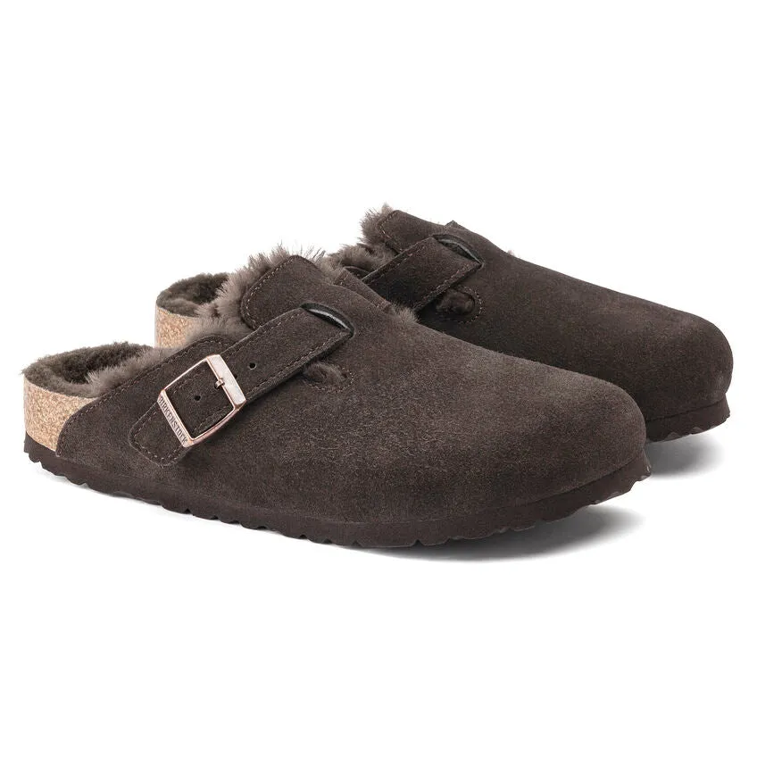 Unisex Boston Shearling Suede Leather Mocha Regular/Wide