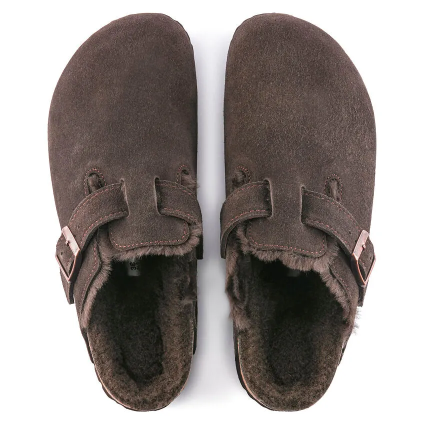 Unisex Boston Shearling Suede Leather Mocha Regular/Wide