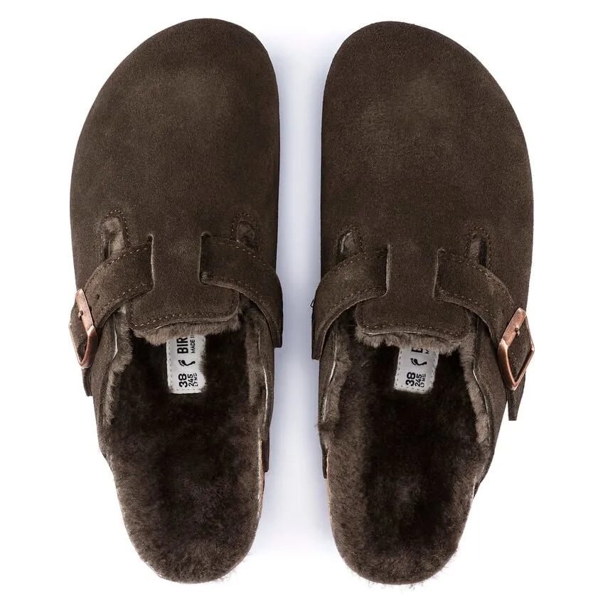 Unisex Boston Shearling Suede Leather Mocha Regular/Wide