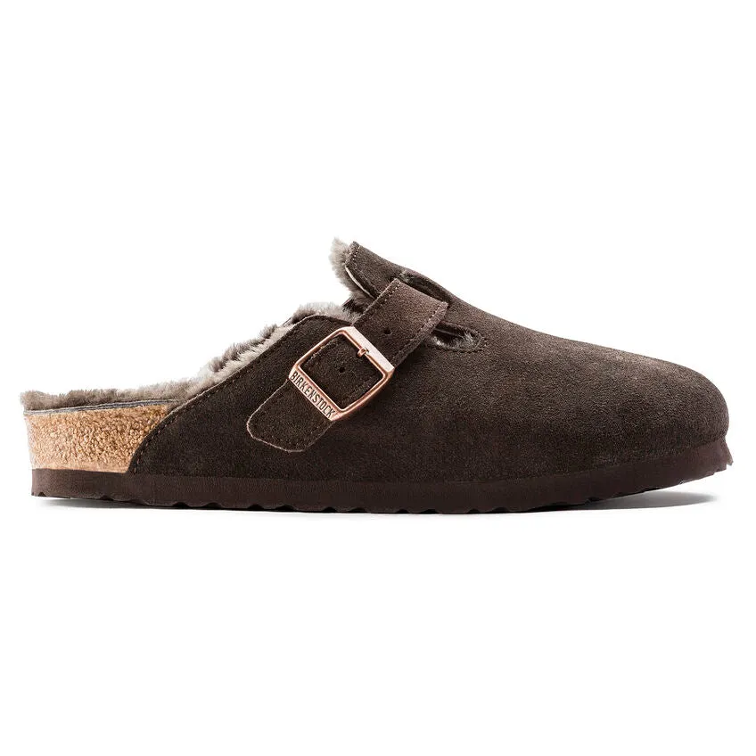 Unisex Boston Shearling Suede Leather Mocha Regular/Wide